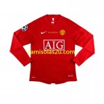 Camisolas de futebol Manchester United Cristiano Ronaldo 7 Champion League 2007 Retro Equipamento Principal Manga Comprida